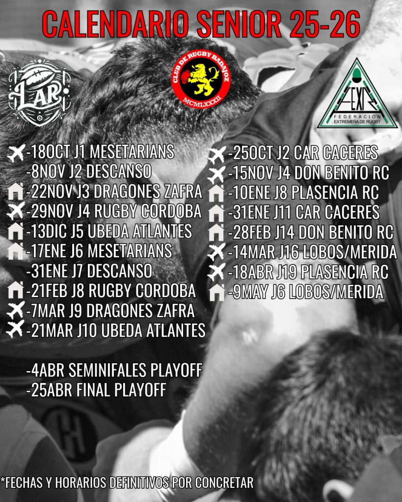 CALENDARIO SENIOR 25/26